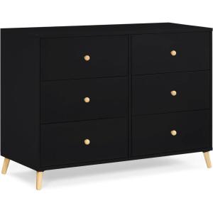 imageDelta Children Essex 6 Drawer Dresser BlackNaturalBlackNatural