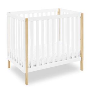 imageDelta Children Gio Mini Crib with 275quot Mattress Included EbonyNaturalBianca WhiteNatural