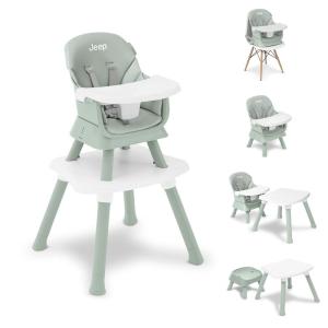 imageJeep Milestone 6in1 High Chair by Delta Children  High Chair Converts to Stool Booster Seat Toddler Chair Activity Table and Desk and Chair Sage Green