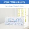 imageDelta Children 100 Cotton Muslin Baby Receiving Blankets for Girls and Boys  47x47 Inches Pack of 2 Blue BotanicalsBlue Botanicals