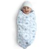 imageDelta Children 100 Cotton Muslin Baby Receiving Blankets for Girls and Boys  47x47 Inches Pack of 2 Blue BotanicalsBlue Botanicals