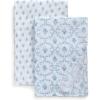 imageDelta Children 100 Cotton Muslin Baby Receiving Blankets for Girls and Boys  47x47 Inches Pack of 2 Blue BotanicalsBlue Botanicals