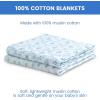 imageDelta Children 100 Cotton Muslin Baby Receiving Blankets for Girls and Boys  47x47 Inches Pack of 2 Blue BotanicalsBlue Botanicals