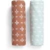 imageDelta Children 100 Cotton Muslin Baby Receiving Blankets for Girls and Boys  47x47 Inches Pack of 2 Blue BotanicalsNeutral Boho