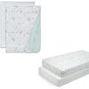 imageDelta Children 100 Cotton Muslin Baby Receiving Blankets for Girls and Boys  47x47 Inches Pack of 2 Blue BotanicalsSea Life