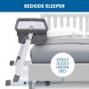 imageSimmons Kids By The Bed City Sleeper Bassinet  Adjustable Height Portable Crib with Wheels ampamp Airflow Mesh Grey Tweed