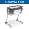imageSimmons Kids By The Bed City Sleeper Bassinet  Adjustable Height Portable Crib with Wheels ampamp Airflow Mesh Grey Tweed