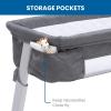 imageSimmons Kids By The Bed City Sleeper Bassinet  Adjustable Height Portable Crib with Wheels ampamp Airflow Mesh Grey Tweed