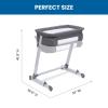 imageSimmons Kids By The Bed City Sleeper Bassinet  Adjustable Height Portable Crib with Wheels ampamp Airflow Mesh Grey Tweed