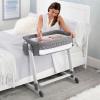 imageSimmons Kids By The Bed City Sleeper Bassinet  Adjustable Height Portable Crib with Wheels ampamp Airflow Mesh Grey Tweed