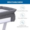 imageSimmons Kids By The Bed City Sleeper Bassinet  Adjustable Height Portable Crib with Wheels ampamp Airflow Mesh Grey Tweed