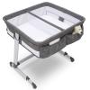 imageSimmons Kids By The Bed City Sleeper Bassinet for Twins  Adjustable Height Portable Crib with Wheels ampamp Airflow Mesh Grey Tweed