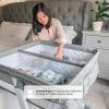 imageSimmons Kids By The Bed City Sleeper Bassinet for Twins  Adjustable Height Portable Crib with Wheels ampamp Airflow Mesh Grey Tweed