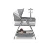imageSimmons Kids City Sleeper Bedside Bassinet Portable Crib  Activity Mobile Arm with Nightlight Vibrations Twinkle Lights and Rotating Stars Grey Tweed