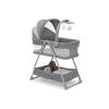 imageSimmons Kids City Sleeper Bedside Bassinet Portable Crib  Activity Mobile Arm with Nightlight Vibrations Twinkle Lights and Rotating Stars Grey Tweed