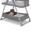 imageSimmons Kids City Sleeper Bedside Bassinet Portable Crib  Activity Mobile Arm with Nightlight Vibrations Twinkle Lights and Rotating Stars Grey Tweed