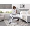 imageSimmons Kids Room2Grow 2in1 Newborn Bedside Bassinet ampamp Infant Sleeper  Height Adjustable Portable Crib with Wheels ampamp Airflow Mesh Grey Tweed