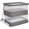 imageSimmons Kids Room2Grow 2in1 Newborn Bedside Bassinet ampamp Infant Sleeper  Height Adjustable Portable Crib with Wheels ampamp Airflow Mesh Grey Tweed