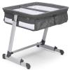 imageSimmons Kids By The Bed City Sleeper Bassinet for Twins  Adjustable Height Portable Crib with Wheels ampamp Airflow Mesh Grey Tweed