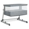 imageSimmons Kids Deluxe Bedside Bassinet  by The Bed Bassinet Features Breathable Mesh Sides for Airflow Wheels ampamp Adjustable Height Grey Tweed