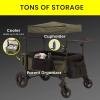 imageJeep Deluxe Wrangler Stroller Wagon with Cooler Bag and Parent Organizer by Delta Children BlackGreenWagon