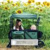 imageJeep Deluxe Wrangler Stroller Wagon with Cooler Bag and Parent Organizer by Delta Children BlackGreenWagon