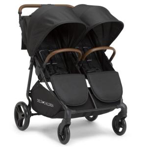 imageDelta Children Cruzer Double Stroller  Lightweight Side by Side with Reclining Seats Extendable Canopies and Flat Fold Black
