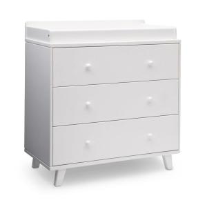 imageDelta Children Ava 3 Drawer Dresser with Changing Top Greenguard Gold Certified WhiteDresser  Changing Top Interlocking