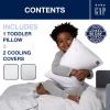 imageDelta Children Gap babyGap Toddler Pillow with 2 Cooling Covers WhiteGrey Stripe