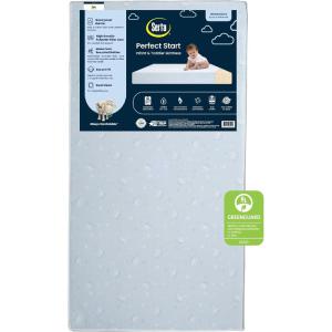 imageSerta Perfect Start Dual Sided Baby Crib Mattress ampamp Toddler Mattress  Waterproof  6quot Premium Sustainably Sourced Fiber Core  GREENGUARD Gold Certified  7 Year Warranty  Made in USAMattress Only