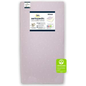 imageSerta Sertapedic Petals Dual Sided Premium Recycled Fiber Core Crib and Toddler Mattress  Waterproof  GREENGUARD Gold Certified  Trusted 7 Year Warranty  Made in USA PinkPink