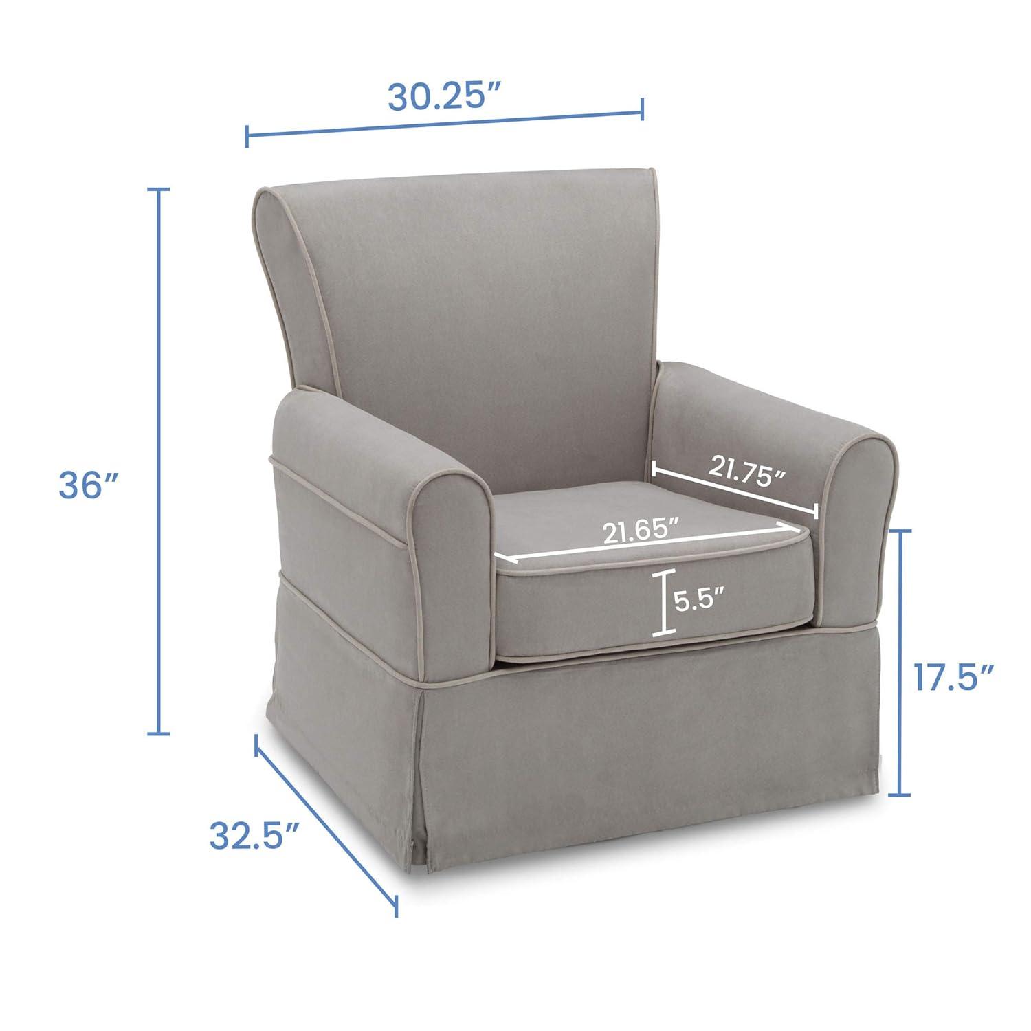 imageDelta Children Benbridge Glider Swivel Rocker Chair Dove Grey with Soft Grey WeltDove Grey With Soft Grey Welt