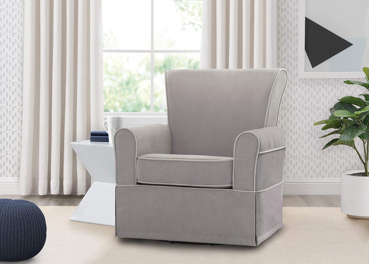 imageDelta Children Benbridge Glider Swivel Rocker Chair Dove Grey with Soft Grey WeltDove Grey With Soft Grey Welt
