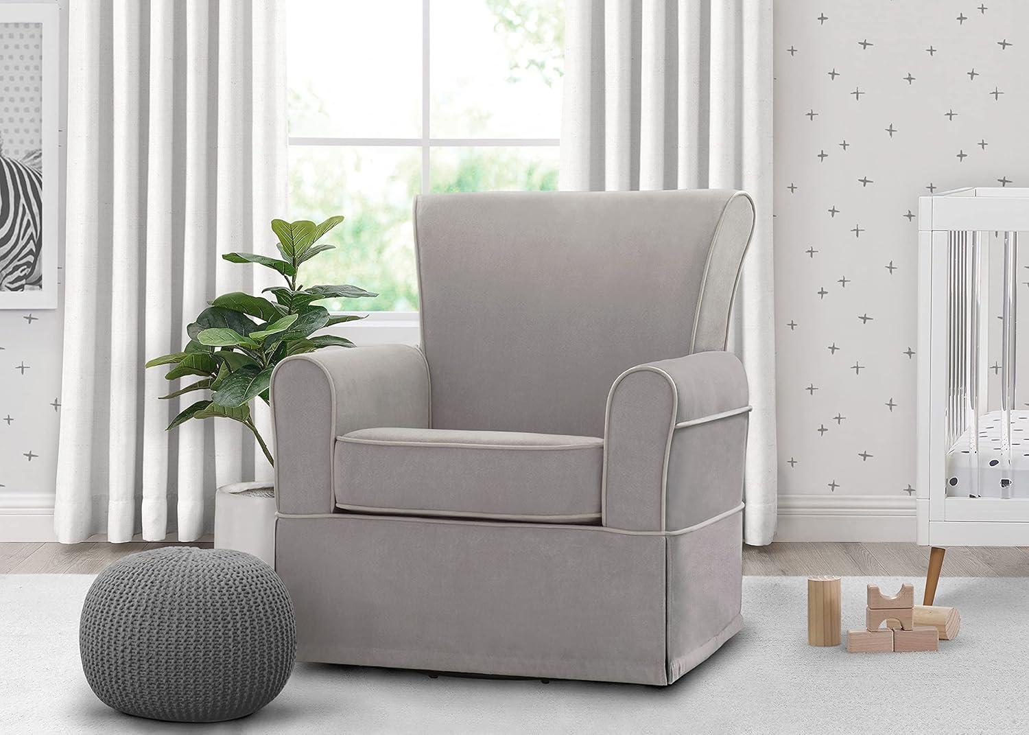 imageDelta Children Benbridge Glider Swivel Rocker Chair Dove Grey with Soft Grey WeltDove Grey With Soft Grey Welt