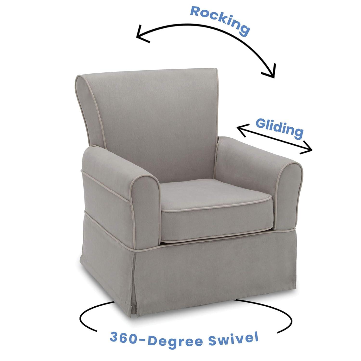imageDelta Children Benbridge Glider Swivel Rocker Chair Dove Grey with Soft Grey WeltDove Grey With Soft Grey Welt