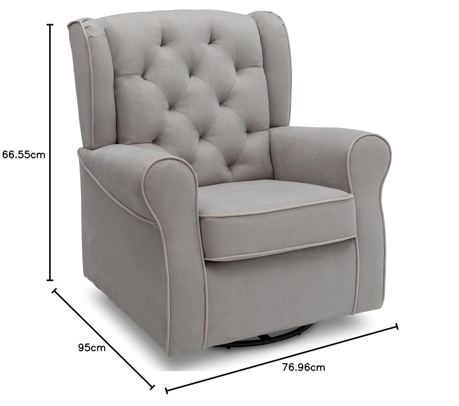imageDelta Children Emerson Upholstered Glider Swivel Rocker Chair Dove Grey with Soft Grey WeltDove Grey With Soft Grey Welt