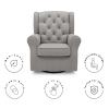 imageDelta Children Emerson Upholstered Glider Swivel Rocker Chair Dove Grey with Soft Grey WeltDove Grey With Soft Grey Welt