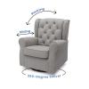 imageDelta Children Emerson Upholstered Glider Swivel Rocker Chair Dove Grey with Soft Grey WeltDove Grey With Soft Grey Welt