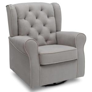 imageDelta Children Emerson Upholstered Glider Swivel Rocker Chair Dove Grey with Soft Grey WeltDove Grey With Soft Grey Welt