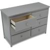 imageDelta Children Emerson 6 Drawer Dresser with Interlocking Drawers  Greenguard Gold Certified GreyGrey