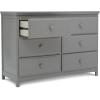 imageDelta Children Emerson 6 Drawer Dresser with Interlocking Drawers  Greenguard Gold Certified GreyGrey