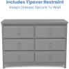 imageDelta Children Emerson 6 Drawer Dresser with Interlocking Drawers  Greenguard Gold Certified GreyGrey