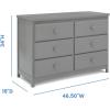 imageDelta Children Emerson 6 Drawer Dresser with Interlocking Drawers  Greenguard Gold Certified GreyGrey
