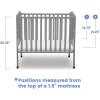 imageDelta Children Folding Portable Mini Baby Crib with 15inch Mattress  Greenguard Gold Certified GreyGrey