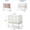 imageDelta Children Folding Portable Mini Baby Crib with 15inch Mattress  Greenguard Gold Certified GreyWhite