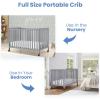 imageSimmons Kids Aria Full Size Portable Folding Crib  Greenguard Gold Certified GreyGrey