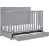imageSimmons Kids Logan 6in1 Convertible Crib with Underdrawer  Greenguard Gold Certified GreyGrey