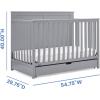 imageSimmons Kids Logan 6in1 Convertible Crib with Underdrawer  Greenguard Gold Certified GreyGrey