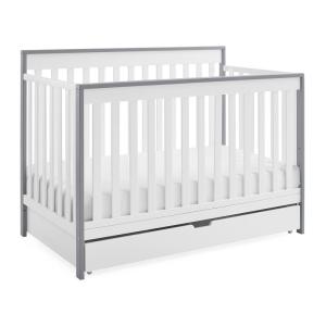 imageDelta Children Mercer 6in1 Convertible Crib with Storage Trundle Greenguard Gold Certified GreyBianca WhiteGrey
