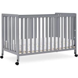imageSimmons Kids Aria Full Size Portable Folding Crib  Greenguard Gold Certified GreyGrey